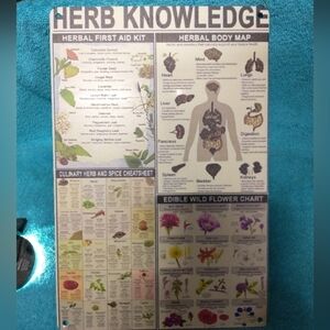 Herb Knowledge Educational Poster Metal